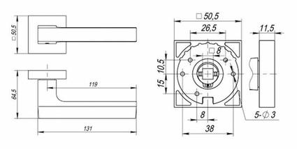 Схема ручки Fuaro FLASH DM CP/WH-19