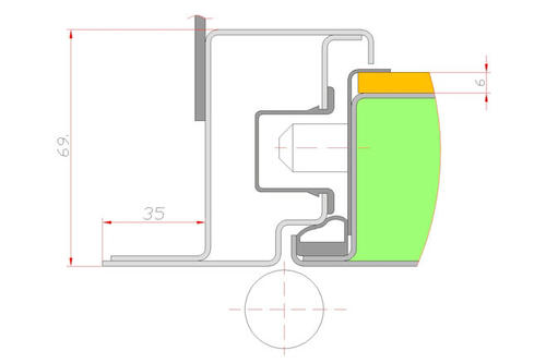 Петлевая зона модели двери K-8L