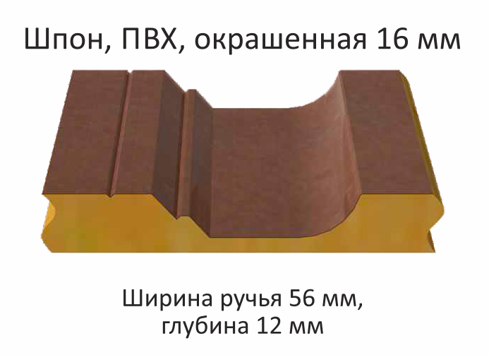 Шпон, ПВХ Окрашенная 16 мм.