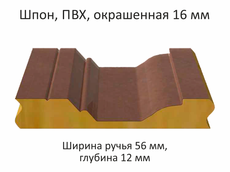 Шпон, ПВХ Окрашенная 16 мм.