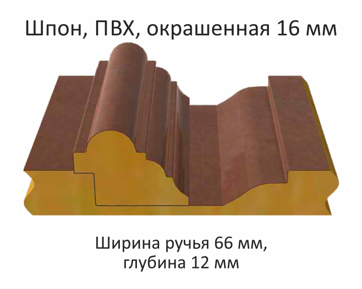 Шпон, ПВХ Окрашенная 16 мм.
