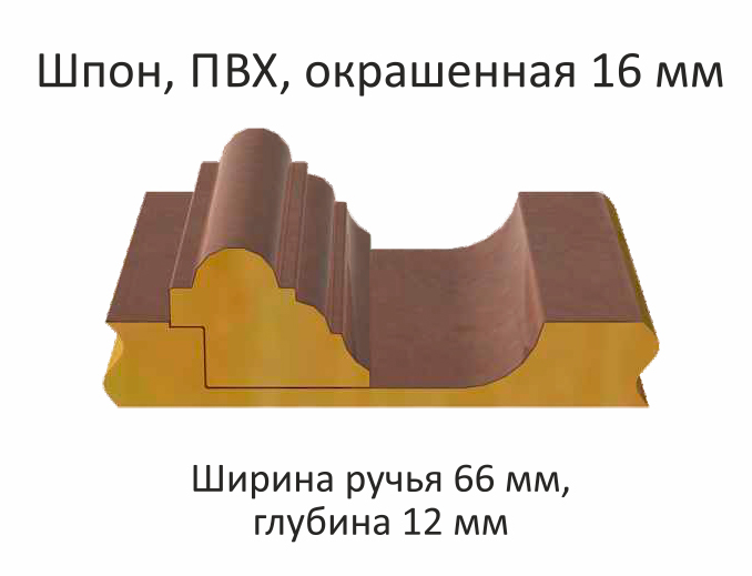 Шпон, ПВХ Окрашенная 16 мм.